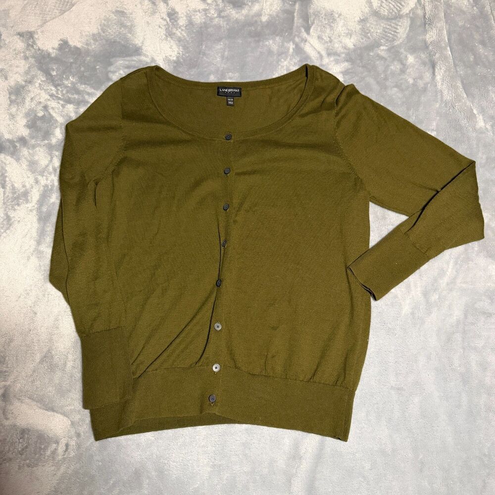 Lane Bryant Olive Cardigan